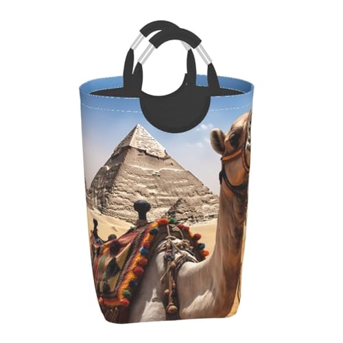 Panier à linge pliable avec poignées pyramide camel transportable - 7