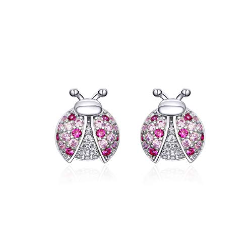 Boucles d'oreilles roses en argent 925 le cadeau romantique fille