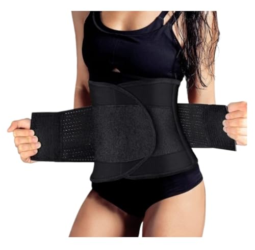 Faja Reductora de Cintura para Fitness, cinturón para el Sudor, Moldeador Corporal, corsé Moldeador de Cintura, Faja Reductora de Abdomen (Negro, Talla S)