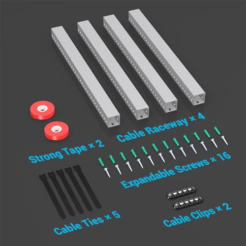 Miniatura 6 de Kit De Canalización De Conductos De Cables Conducto De Cables De Ranura Abierta Para Cable De Tv Cubierta De Cables Bandeja De Cables Organizador Debajo De Escritorio 4pack
