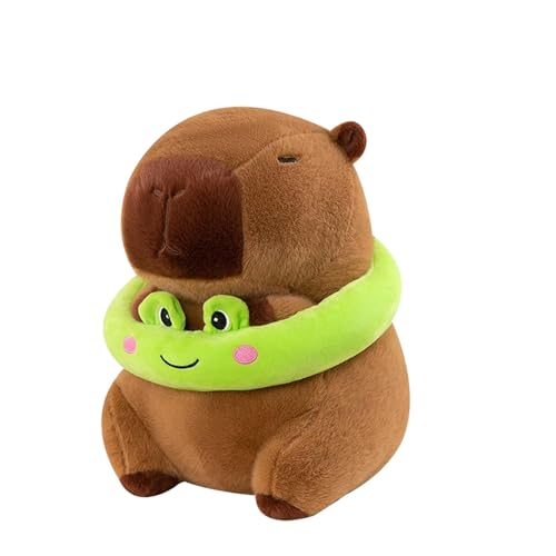 Pruojhw Capybara Felpa, Juguete de Peluche Capybara, Capybara Linda con Rana Nadador de Natación Juguetes - Decoración del Hogar de la Felpa Divertida, de Peluche Lindo para Niños y