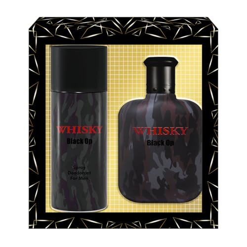 WHISKY BLACK OP • Coffret Eau de Toilette 100ML + Déodorant 150ML • Vaporisateur • Spray • Parfum Homme • Cadeau • EVAFLORPARIS