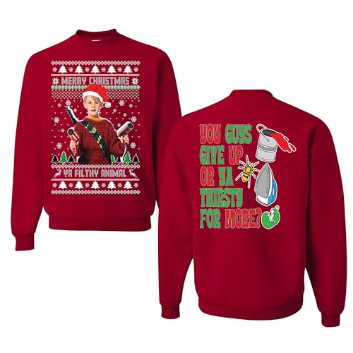 wild custom apparel Home Alone Kevin! Missing Ugly Christmas Sweater Crewneck Sweatshirt