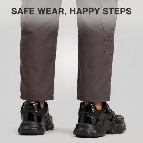 Image of Hogent Steel Toe Shoes for Men Women, Wide & Non-Slip Work Shoes