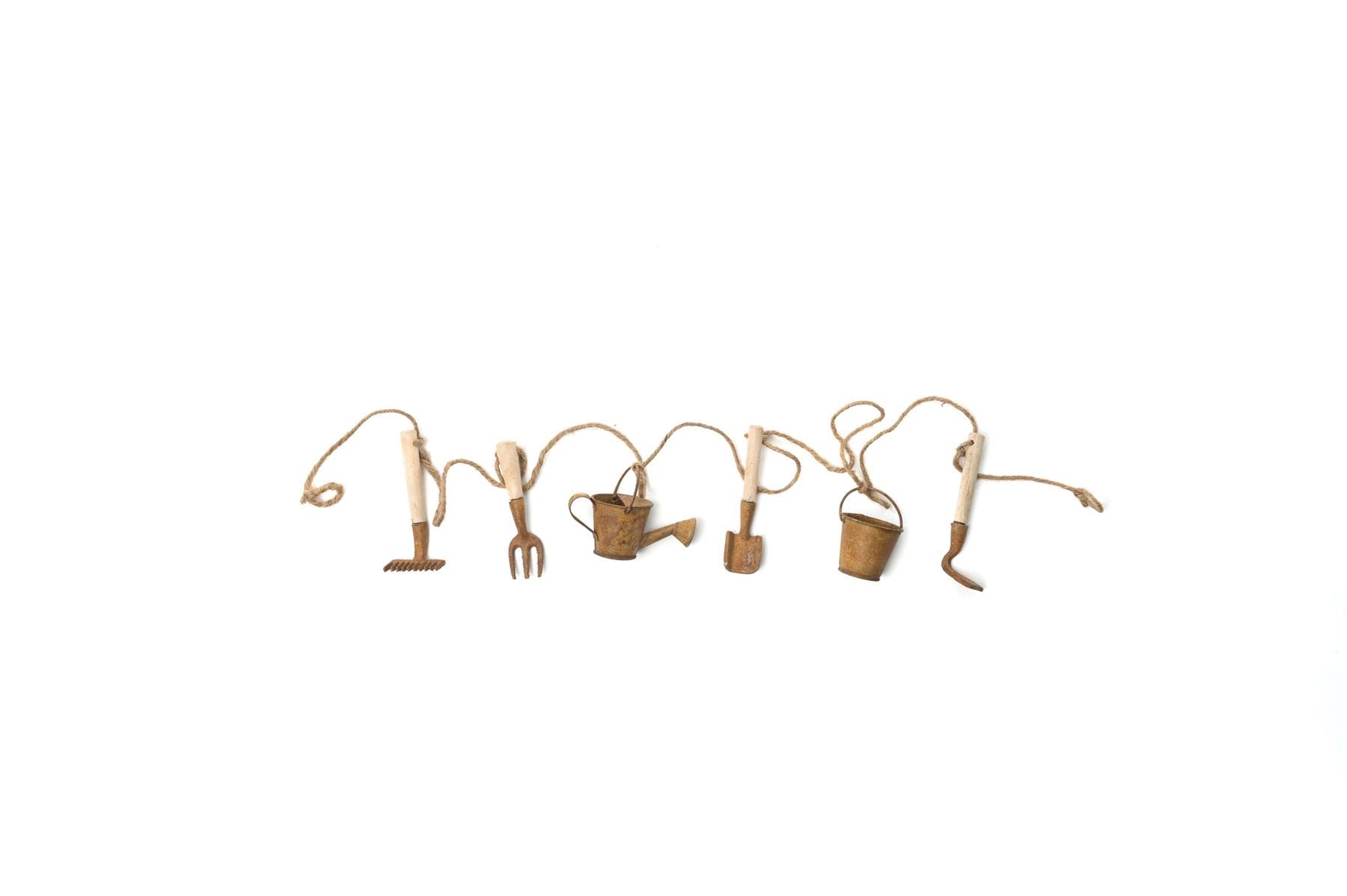 Guirlande décorative faite à la main aspect rouille Potty Feet pour décors extérieurs