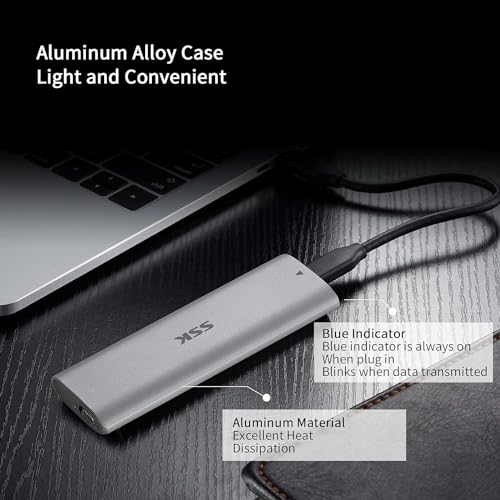 Caja externa SSK para SSD M.2 NVMe USB 3.2 Gen 2 2 unidades miniatura 4