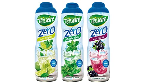 3 jarabes sin azúcar Mojito menta verde grosella negra 3X0.6L