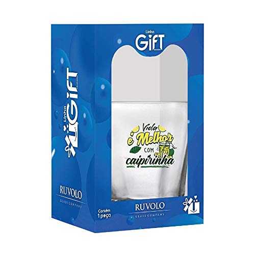 Copos de Vidro para Caipirinha ou Drink Decorado com Frases 4 Pcs 230ml - Ruvolo