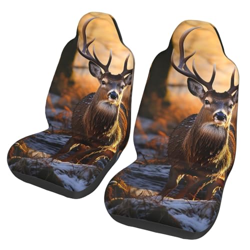 Housses de siège de voiture imperméables et antidérapantes motif cerf