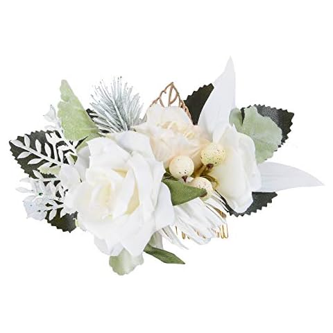 Floral Crown Green Headpiece Bridal Accessories Wedding Crown (Head-comb) (Cream) Cover