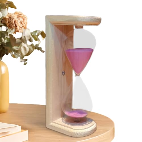 Temporizador de sauna de madera, reloj de hora portátil, accesorio de sauna de 7.48 x 3.74 pulgadas con temporizador, marco de madera natural, temporizador de relajación con diseño clásico