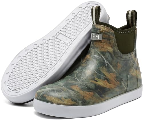 Image of Rain Boots for Men, Waterproof Ankle Mens Deck Boots Anti-Slip Comfort Rubber Boots Chelsea Garden Shoes for Yard Fishing Outdoor Work