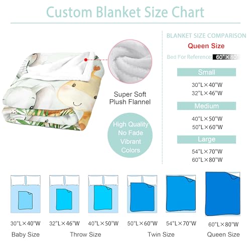 Image of Personalized Baby Blanket with Name, Custom Name Blanket for Kids Soft Flanne Blankets in Easter Personalized Baby Gifts for Infant Newborn Shower (Green)