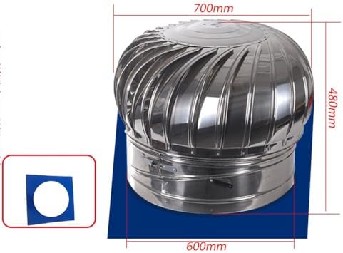 Stainless Steel Rotating Roof Ventilator Cap – 6", 8", 10", 12" Wind Turbine Vent for Round Exhaust & Heat Dissipation, Zero Noise & Energy Consumption