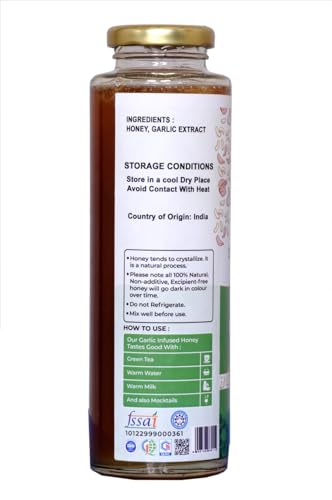 Image of SAMSTHITI Garlic Infused Honey Organic Original Honey Best For Healthy & Tasty || Pack of 1 || 480gram