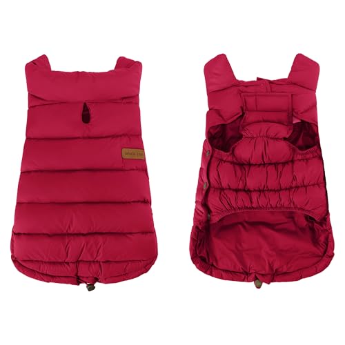 SPACE LION Dog Puffer Jacket, Down Winter Coat, Durable Outdoor Coat for Cold and Windy Conditions, Lightweight & Adjustable Fit Coats for Large Dogs,(Red, Size22/XL+) by SPACE LION - Image 6