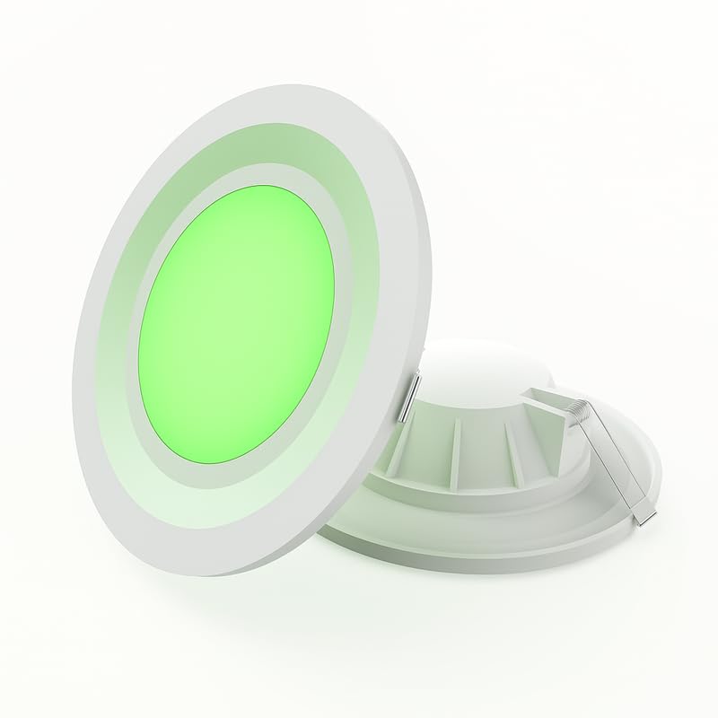 Image of elleys' Zain 6 Watt Junction Box Led Ceiling Light| Cut Out- 75 mm|BIS Certified| Green Color Ceiling Light for Hall,Room,Office | Led Downlighter Colour (Green) Pack of 10