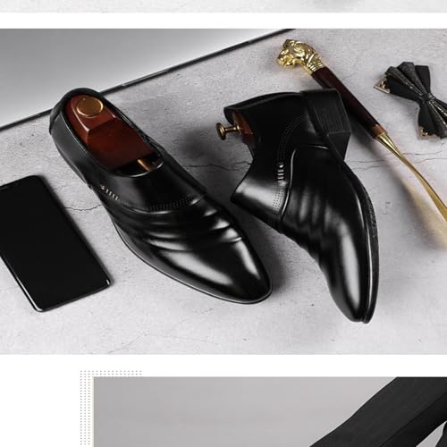 Men's Oxford Leather Dress Shoes Slip-on Pointed-Toe Derby Shoes are Classic Formal Business Men's Black Dress Shoes2