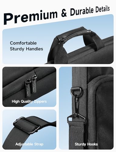 Image of JSAUX FilpGo Extended Screen Laptop Bag, Premium Durable Travel Business Laptop Case for Notebook Tablet Monitor, Black