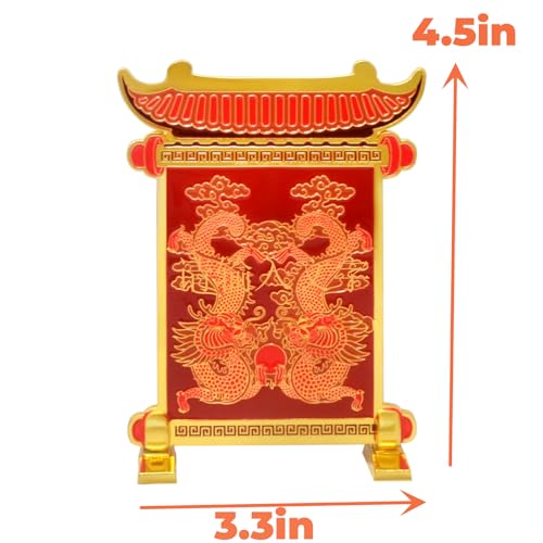 Estatua Feng Shui Dragón Doble para Escritorio Decorativo miniatura 2