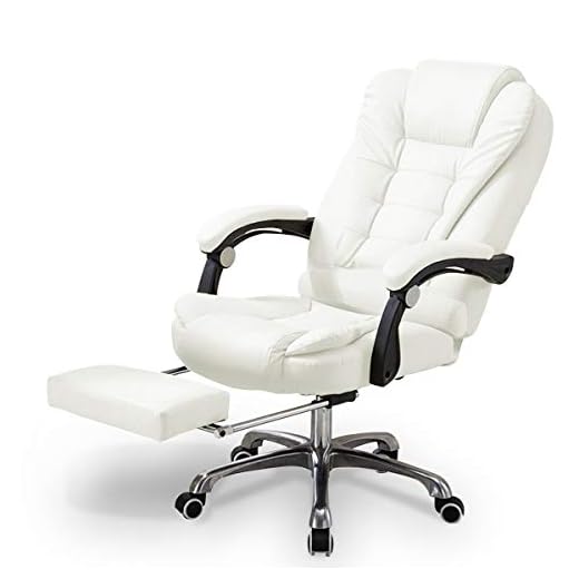 Cadeira para Escritório Giratória com apoio para os pés - Branca - LMS-BY-8436-T3