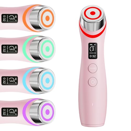 Upgraded Version | 6-in-1 Real Glass Glow Beauty Device | Looking Glass Skin with Enhanced Absorption, Radiance, Elasticity, Pore Care | LED Anti-Wrinkle Device | Skin Care Firming, Toning, Anti-aging