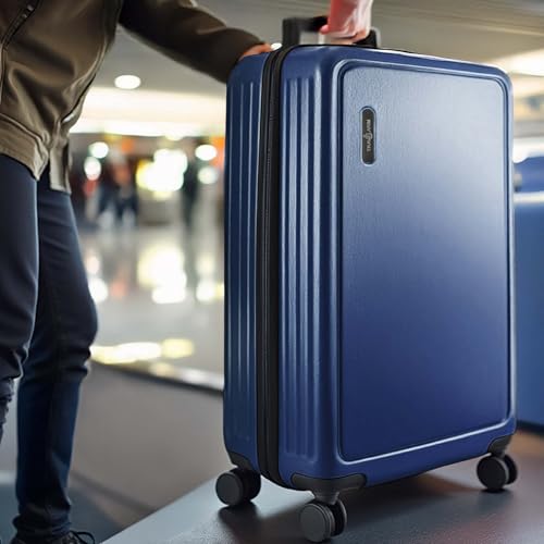 Image of Luggage Sets 3 Piece, 24 Inch Suitcase and 28 Inch Luggage with Spinner Wheels, Durable Hard Shell Suitcase Set, Expandable Travel Suitcases with Wheels, Navy