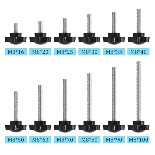 JJWNMLL 10 stücke M8*60mm Sechsecker Kunststoff Kopf Sternschraube, Sterngriffschraube,Gewinde Ersetzen Stern Hand,Handanfangschraube,mechanische Verriegelungsschraube