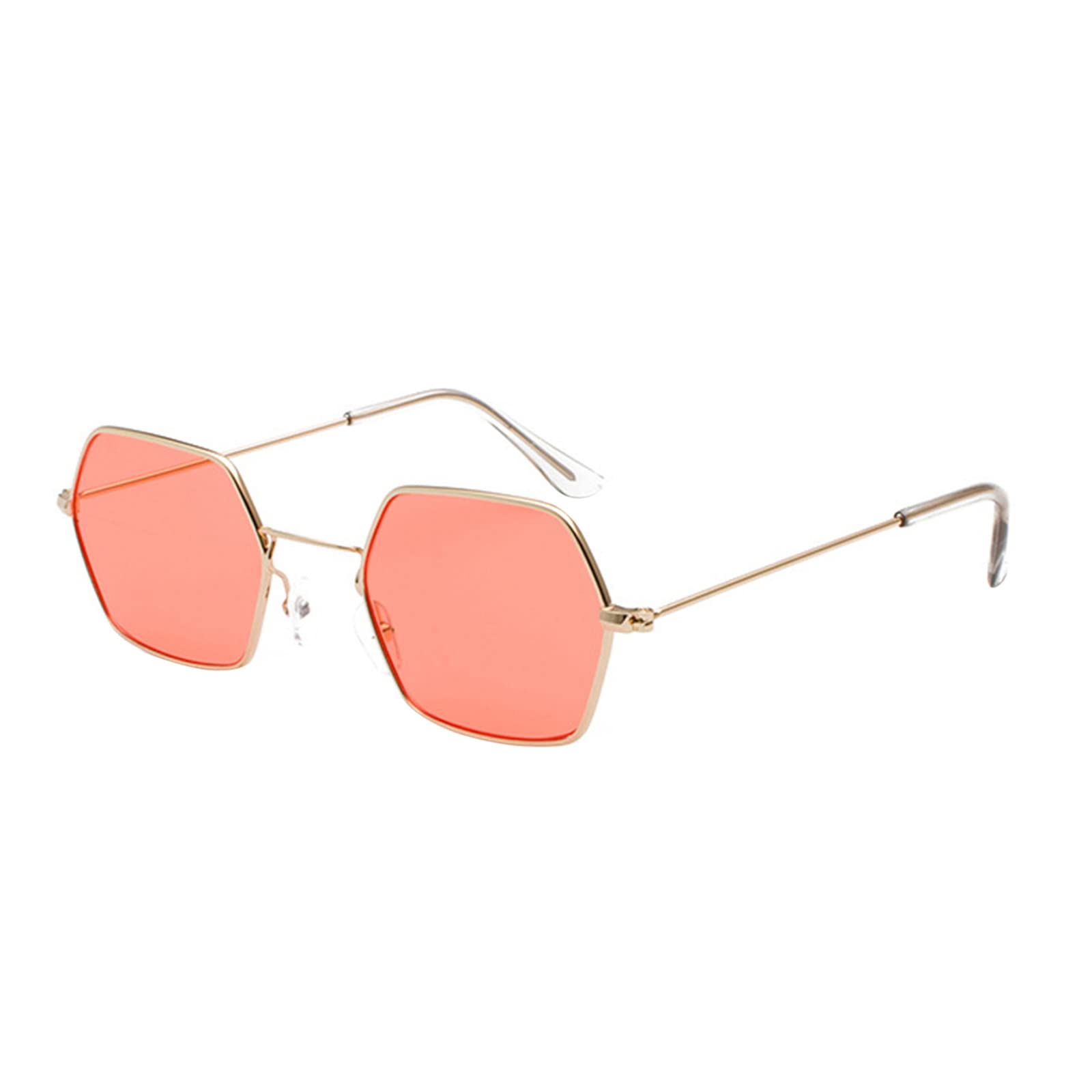Women Men Classic Square Polarized Sunglasses Retro Trendy Sunnies Eyewear Lens Glasses Clear Frame Orange One Size