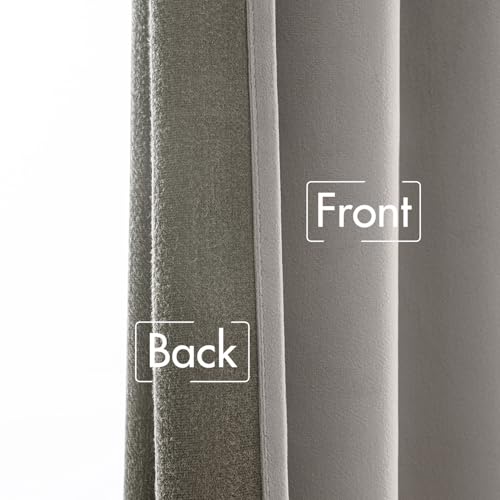 Image of MIULEE Silver Gray Velvet Pinch Pleat Blackout Curtains W52 X L84 Inches | 2 Panels,Luxury,Thermal Insulated,Super Soft,Back Tab & Rod Pocket,for Bedroom Living Room