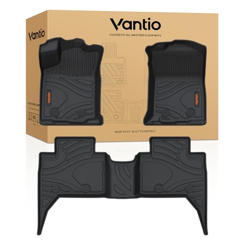 Image of Floor Mats for Toyota Tacoma 2023 2022-2016 Double Cab (Only for Automatic), 3 th Gen Custom Fit Anti-Slip All Weather TPE Car Liners for Tacoma SR /SR5 /TRD /Limited /Trail Car Mats