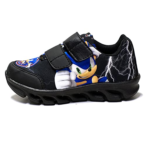 Tenis De Led Masculino Infantil Personagem Sonic + Pop It Cor:Preto;Tamanho:33