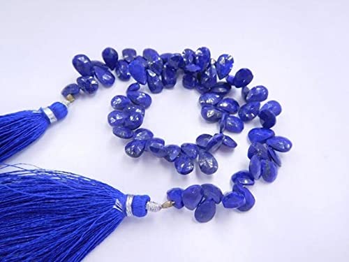 Lapis-lazuli perles briolettes poire facettées naturelles pour création de bijoux de 8 pouces