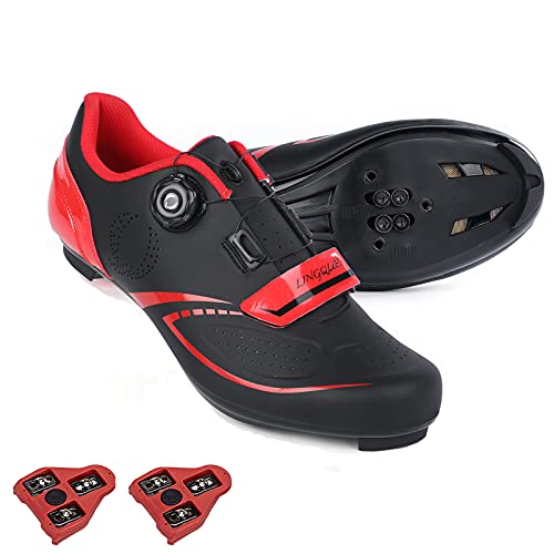Cycling Shoes Indoor Compatible with Peloton Bike Shoe with Delta Cleat Outdoor Clip in Road Bike Shoes for Men Women Black/Red Cycling Shoes Indoor Compatible with Peloton Bike Shoe with Delta Cleat Outdoor Clip in Road Bike Shoes for Men Women Black/Red