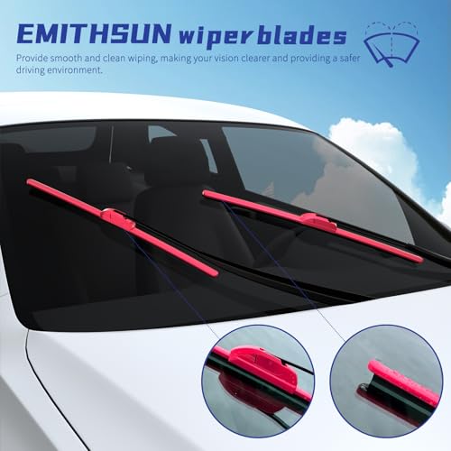 Image of OEM QUALITY 26 inch + 16 inch Premium All-Seasons Durable Stable And Quiet Rose Red Windshield Wiper Blades (Set of 2)