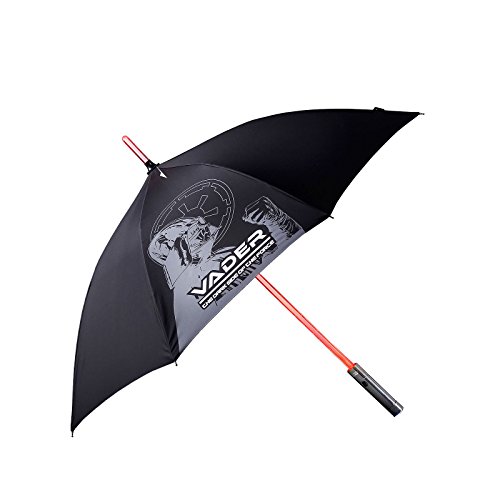 Preisvergleich Produktbild Star Wars Schirm Lichtschwert Darth Vader Regenschirm mit Leuchtfunktion 83cm schwarz