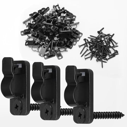 ROHMERIQUE 60Pack Outdoor String Light Clips with Screw-in Hooks Weatherproof & Durable Cable Hangers for Fairy Lights Easy to Install for Garden Patio Fence Christmas & Festival Decorations