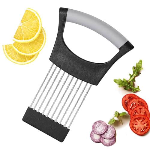 Cortador de viento genérico - Puerta de cebolla fácil de operar para rebanadas, soporte de helicóptero de hendidura de fruta de cocina, cartera de helicóptero de alimentos en el lavavajillas para
