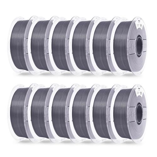 Image of AMOLEN PLA+ Filament 1.75mm 12kg Bundle Pack (12 Spools) - Koala Grey 3D Printer Filament, High Speed and Toughness PLA PRO for FDM Printers, Improved Rigidity 3D Printing Supplies