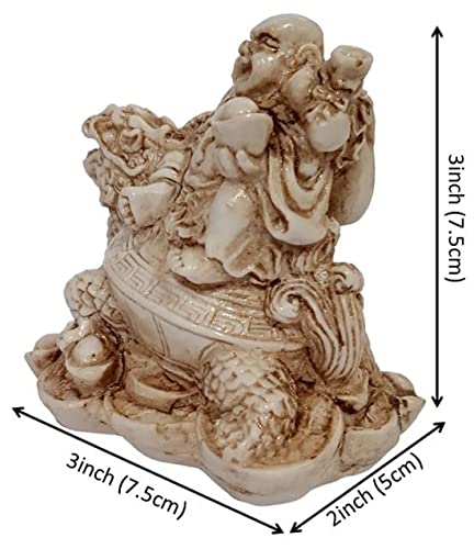 Estatua de resina Buda risueño en dragón acabado piedra miniatura 5