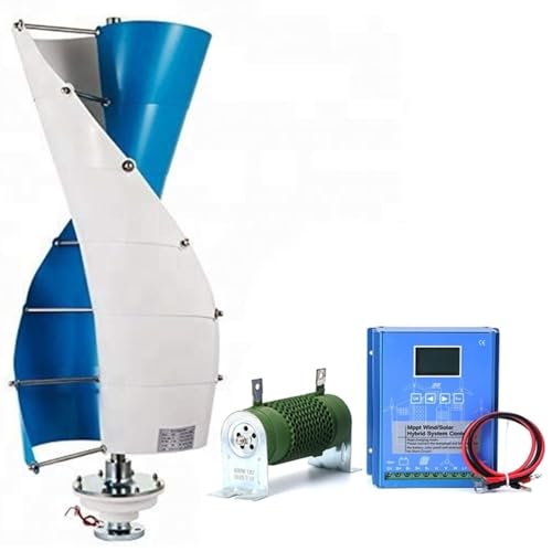 3KW Vertical Axis Wind Turbine Generator Kit, 12V/24V Off-Grid Wind Power System, 3-Phase Permanent Magnet Motor for Home Use Renewable Energy Solutions