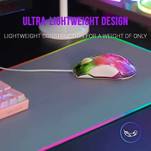 MMGLOW, Mouse Gaming RGB Chroma-Glow, Finitura a Specchio, Ultra-leggero, 12800 DPI, Bianco - Mouse gaming - Immagine 1