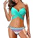 Sizoer Delantal Bikini Traje de baño con Relleno de para Mujer, Conjunto de Colores Estampados, Bikini, Sujetador de Traje de baño Bañador Niño 7 Años