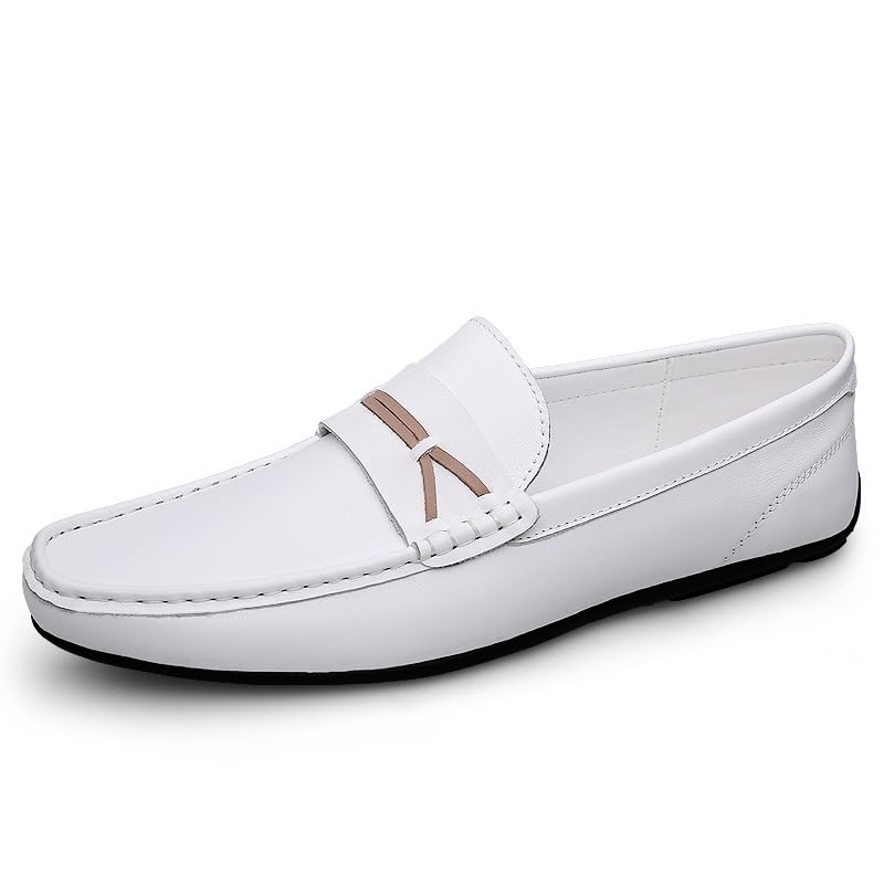 Mens Loafers Shoe Round Toe Leather Penny Loafers Flexible Lightweight Anti-Slip Walking Casual Slip-ons