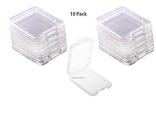 HAYATEC Lot de 10 étuis de rangement pour cartes mémoire CF SDHC Transparent