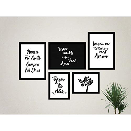 Conjunto 5 Quadros Decorativos Decoração Sala