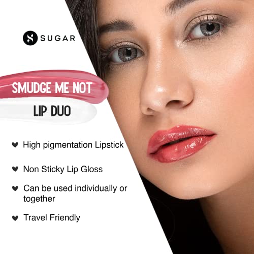 Image of SUGAR Cosmetics - Smudge Me Not - Lip Duo - 26 Rose Repose (Peach Pink) - 3.5 ml - 2-in-1 Duo Liquid Lipstick with Matte Finish and Moisturizing Gloss