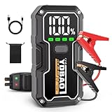 YDBAO Booster Batterie Voiture 8000A 12V Démarreur de Voiture Portable (Jusqu'à Toute Essence ou 10L Diesel) Jump Starter avec Pince Intelligente Écran LCD Lumière LED Protection Auto Moto SUV Camion