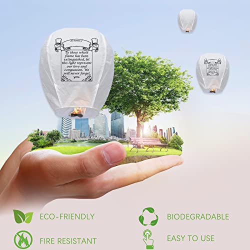 Douzi Chinese Sky Lanterns (6 Pack) 100% Biodegradable No Assembly Required - Beautiful Lantern for White for Weddings, Birthdays, Parties,Memorials and Much More