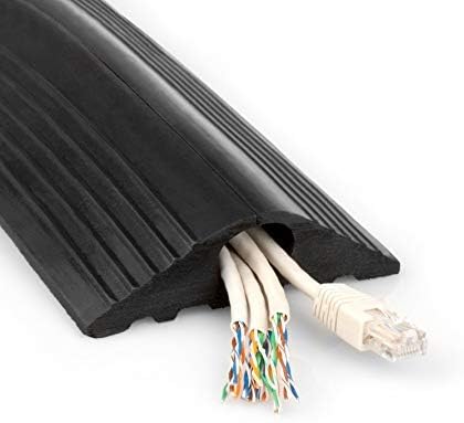 Greenbrook Black PVC Rubber Cable Tidy Floor Cover Protector Trunking 64 x 11mm. Choose Your Length (2m)